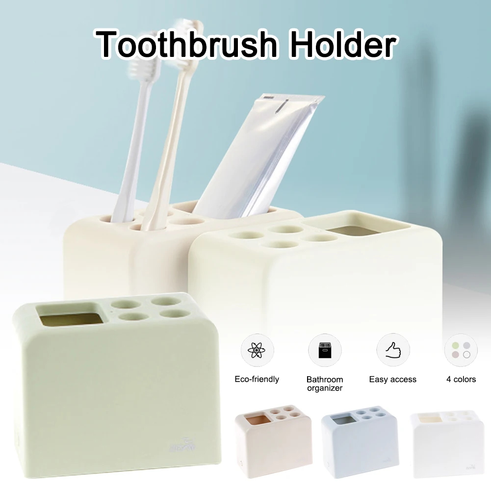 

Bath Toothbrush Holder 5 Slots Multi-Functional Toothpaste Dispenser Organization Stand for Kitchen Bathroom accessories Sets