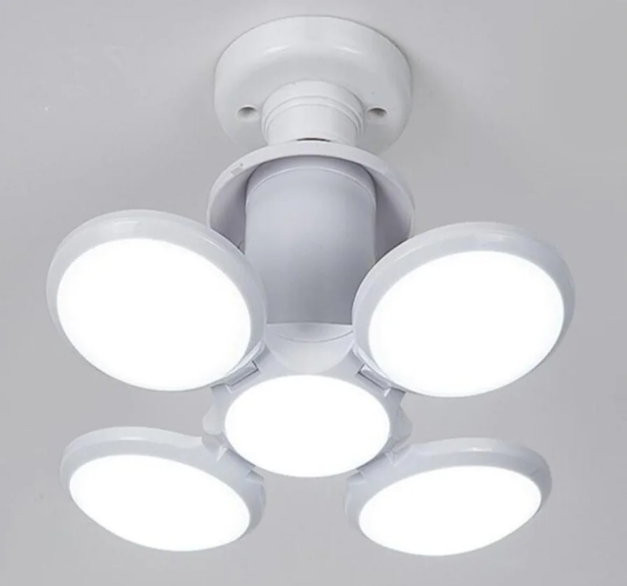 40W E27 LED Football Bulb 5 Leaf Adjustable High Brightness Light Heat Resistant Telescopic Led Foldable | Освещение