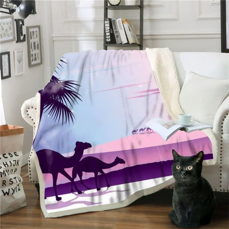 Рождественские украшения для дома с капюшоном одеяло Пляжный Пейзаж узор хлопок