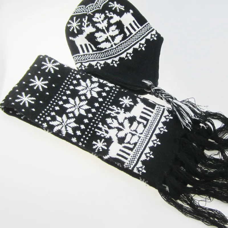 2 шт./компл. детская шапка шарф Набор Снежинка хлопковые детские головные уборы