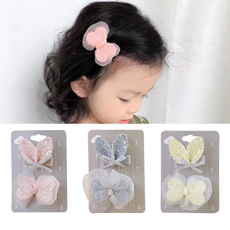 

2PCS Alligator Hair Clips Glitter Cute Duckbill Clips Hair Barrettes Girls Sweet Hairpins Hair Clips Fashion Hair Accessories