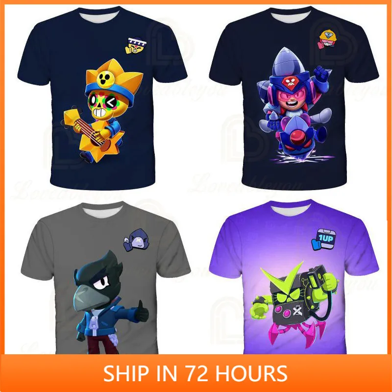 

Short Sleeve Fashion Coat Colt Nita Shooting Game Leon and Star,Crow 3d t shirts Fashion Boys Girls Kids T-shirt Teen Clothes
