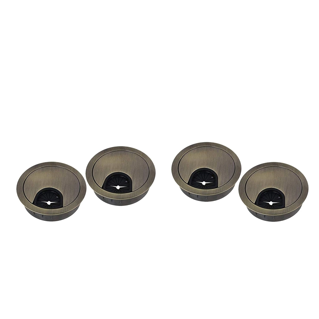 Защитная заглушка для отверстия проводов на столе из цинкового сплава 4 шт. для управления проводами компьютера в офисе или дома 50 мм (бронза).