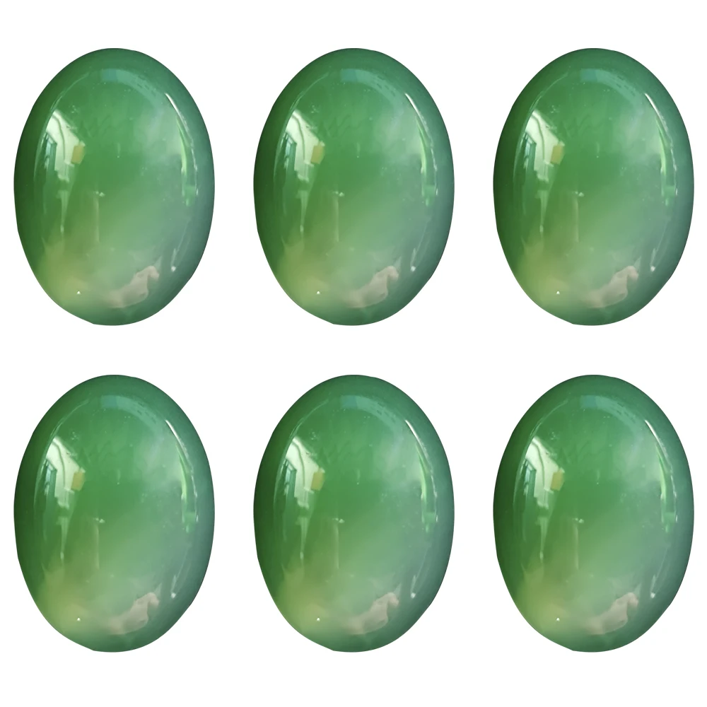 

Green Agate 18*25mm Oval Minerale Gemstone Reiki Home Decoration Natural Stone Jewelry Accessories