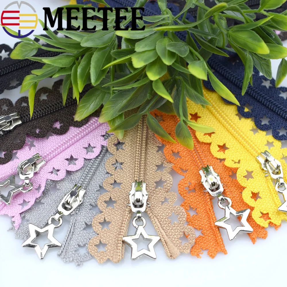 Meetee 20pcs 3# Close-end Nylon Zippers Star Lace 25cm Multi-color Zipper Garment Diy Sewing Bag Purse Wallrt Zip A1-3 | Дом и сад