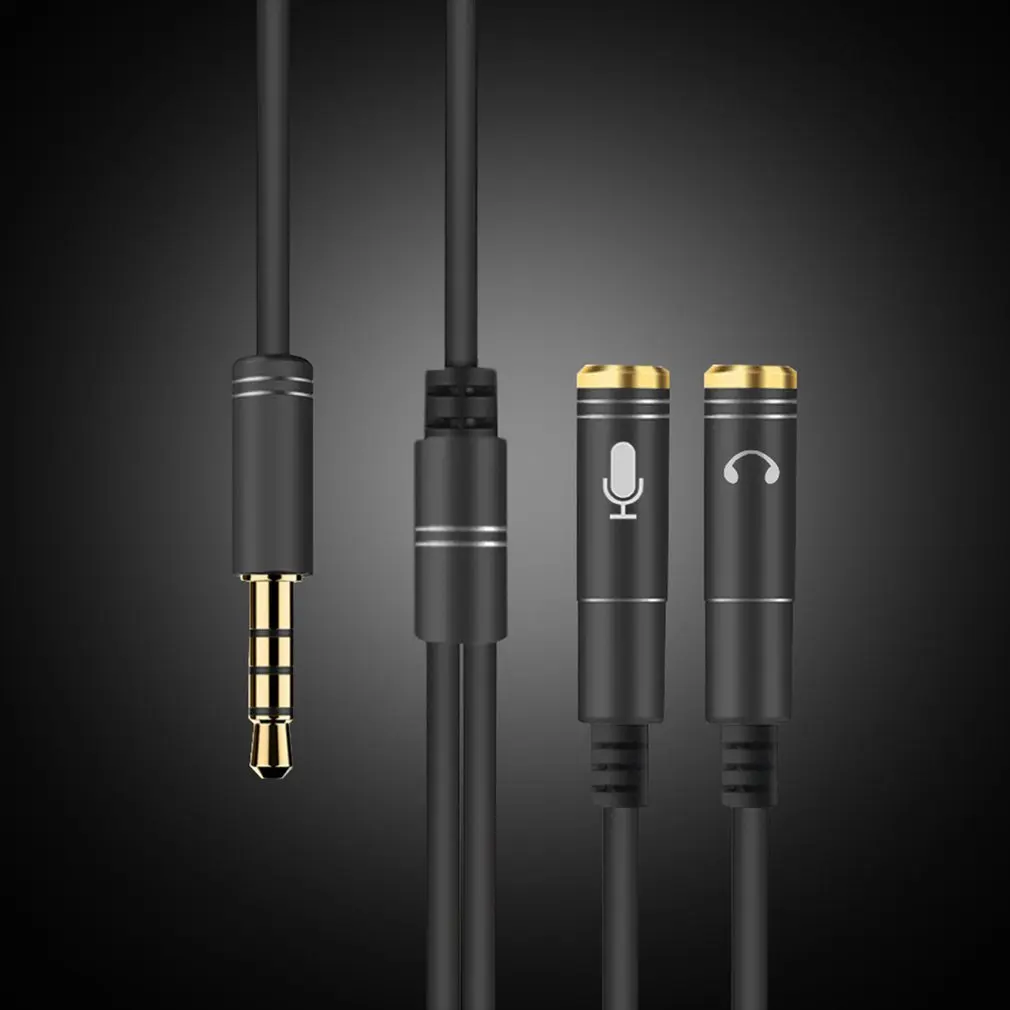 32 см Компактный гибкий 3 5 мм стерео аудио штекер для 2 гнезда гарнитуры Y образный