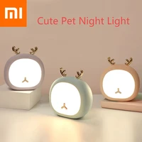 xiaomi cute pet night light deer bunny nursery night lamp for kid baby stepless touch usb rechargeable table lamp desk lamp new