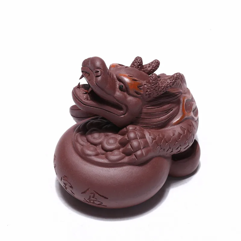 

Yixing Purple Clay Tea Pet Ornaments Lucky Treasure Bowl Tea Figurine Crafts Handmade Sculpture Art Home Tea Set Decoration