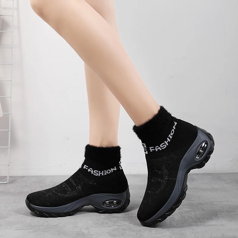 

2021 New Women Vulcanize Shoes Comfortable Winter Warm Casual Shoes Women Outdoor High-top Fashion Sneakers Zapatillas Muier