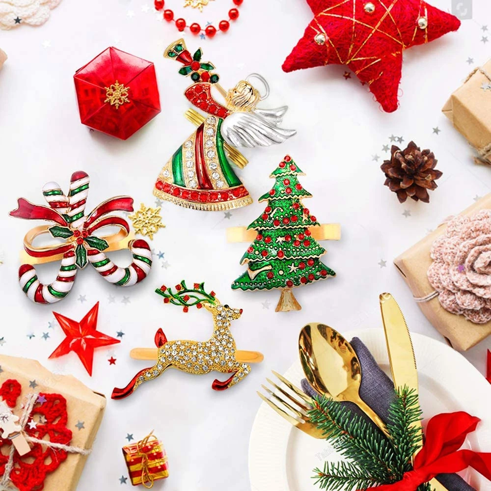 

4 шт., держатели-кольца для салфеток