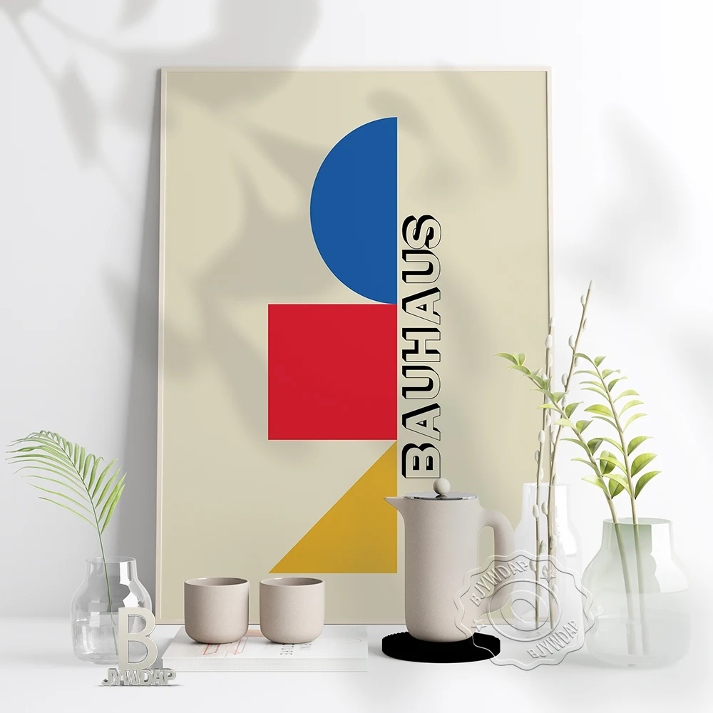 Художественный постер BJYWDAP Bauhaus красный желтый синий