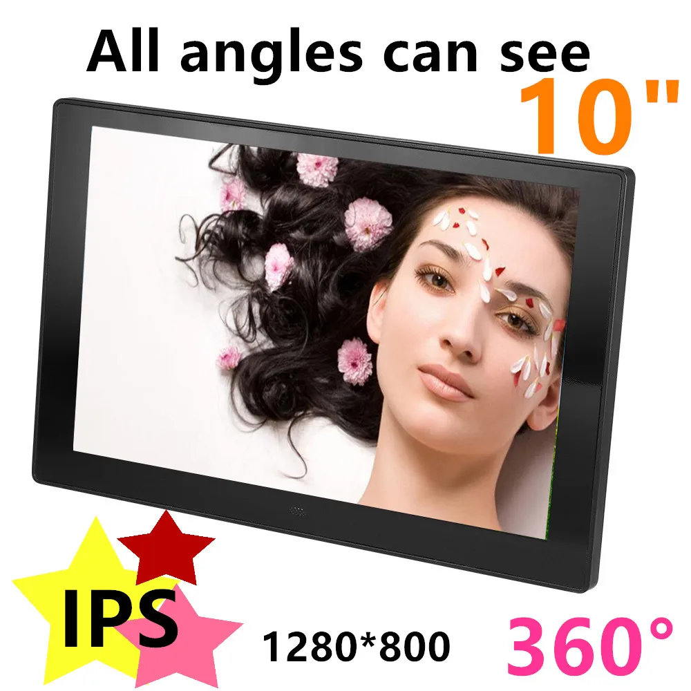 Новинка 10 дюймов Экран IPS светодиодный Подсветка HD1280 * 800 цифровая фоторамка