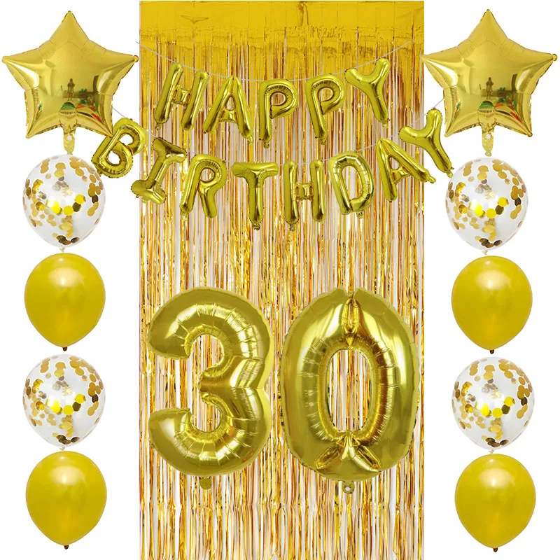 26 шт. занавески от дождя шары на день рождения 30 дюймов из фольги с цифрами