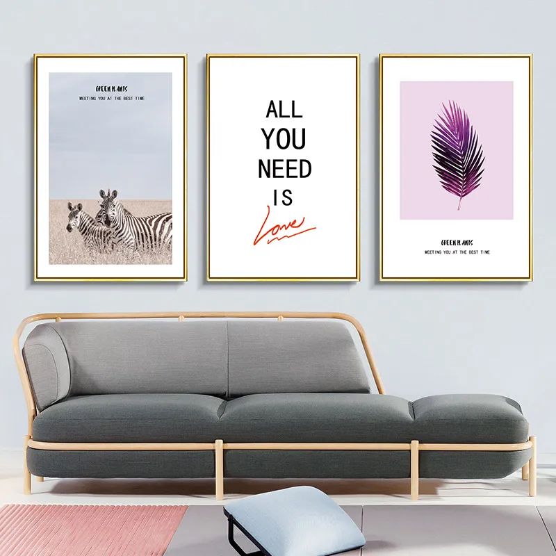 

Animal Zebra Poster And Print Inspirational Letters Wall Art Modern Minimalist Leaves Home Nordic Style Living Room Decoration