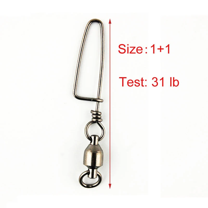 

Professional Ball Bearing Fishing Swivels Ring With Coastlock Snap Strong Kit