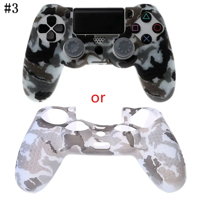 Камуфляжный силиконовый чехол-накладка с джойстиком для контроллера Playstation PS4 |