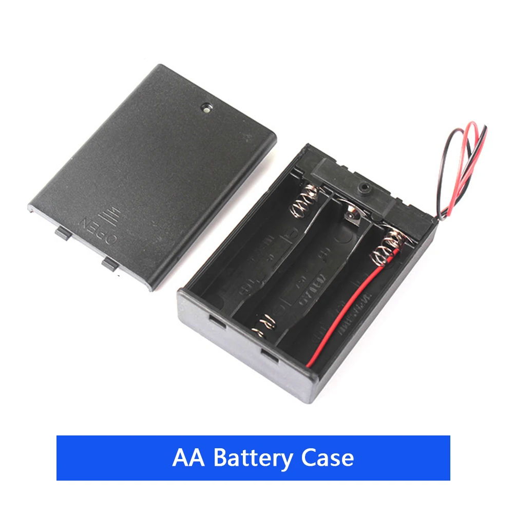 1 шт. AA Батарея держатель Чехол Коробка с проводами включения/выключения крышка 2 3