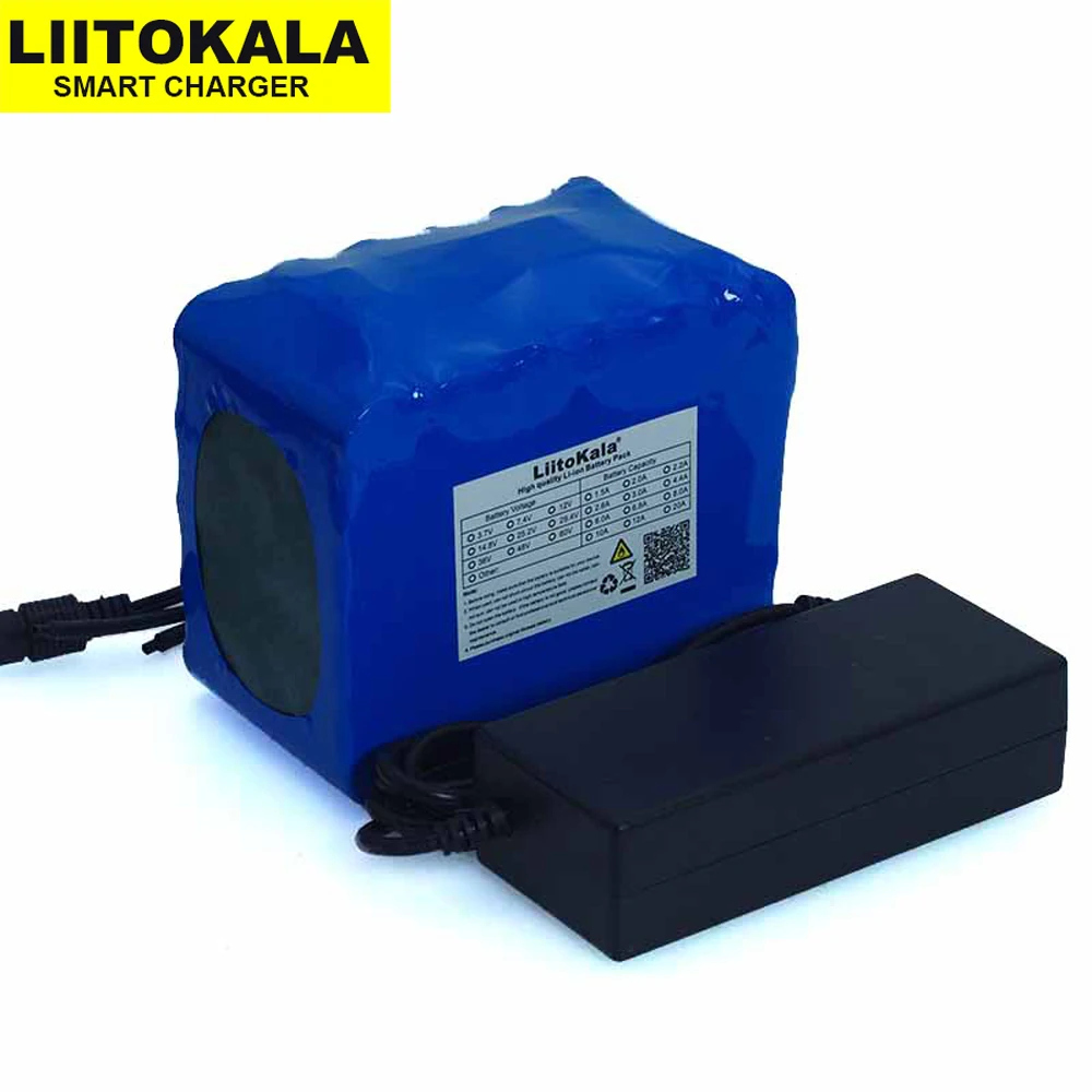 

LiitoKal 24V 10Ah 6S5P 18650 Battery Lithium Battery 24V Electric Bicycle Moped Electric Li-ion Battery Pack+25.2V 2A Charger