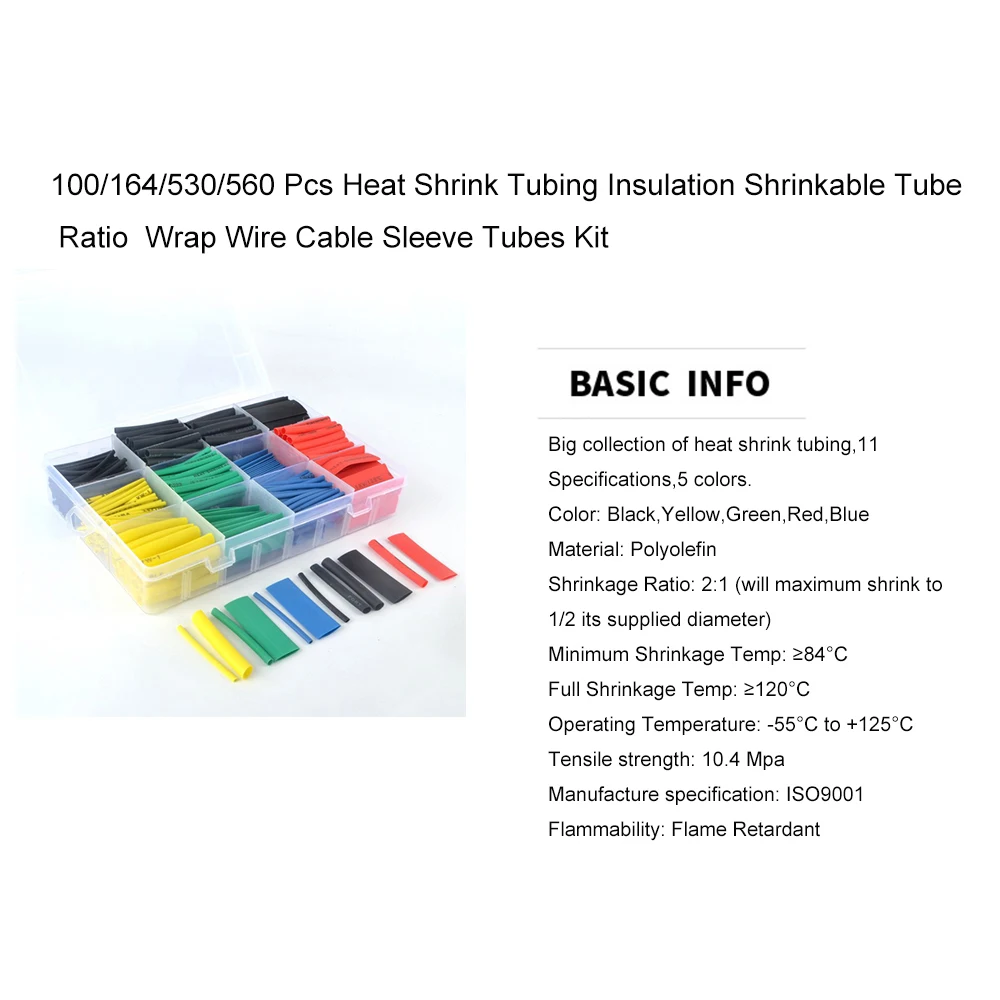 100/164/530/560 шт. термоусадочные трубки изоляционные соотношение Обёрточная бумага