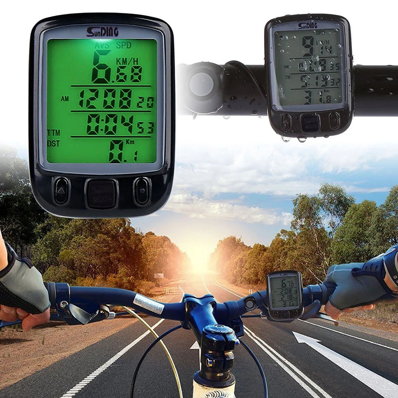 

1pc Waterproof Wired Bike Code Watch Backlight Display Mountain Bike Odometer Speedometer Large Screen Bike Computer