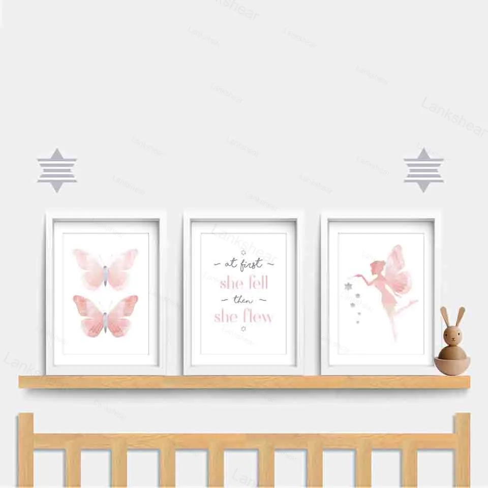 Скандинавские постеры и принты с маленькой сказочной бабочкой настенная Картина