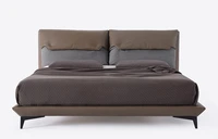Nordic Modern Simple Master Bedroom Leather Bed 18 M Genuine Leather Bed Light Luxury Double Bed Factory Wholesale