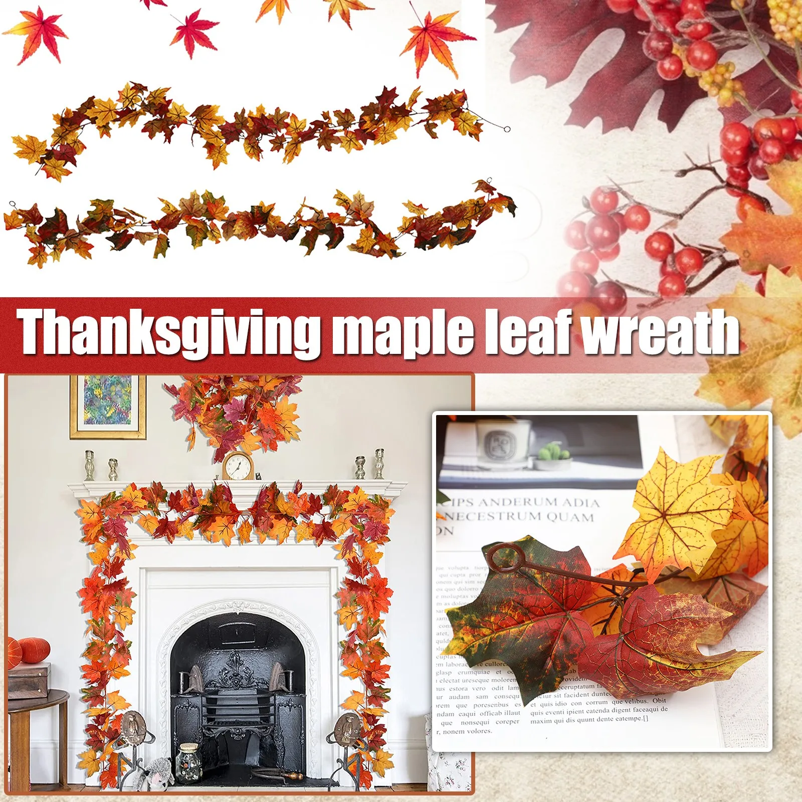 Искусственный Кленовый лист украшение для двери настенное лоза Осеннее