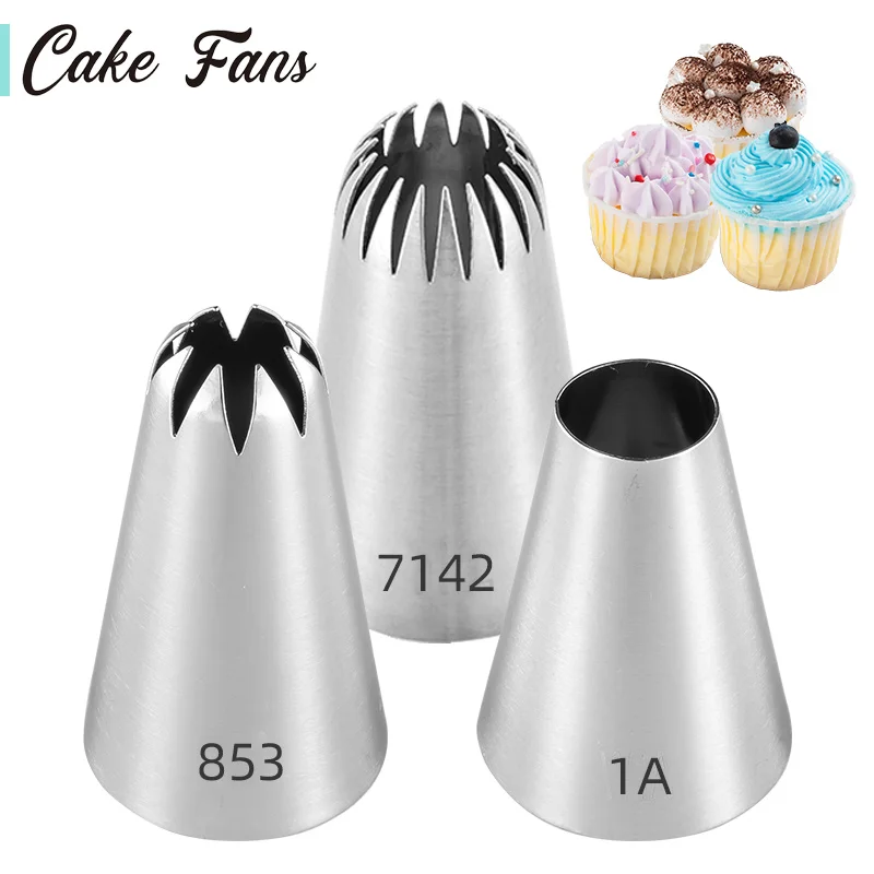 

Cake Fans 1A/853/1742 piping nozzles cake nozzles set 304 stainless steel icing piping nozzle for cake decorating tools kit