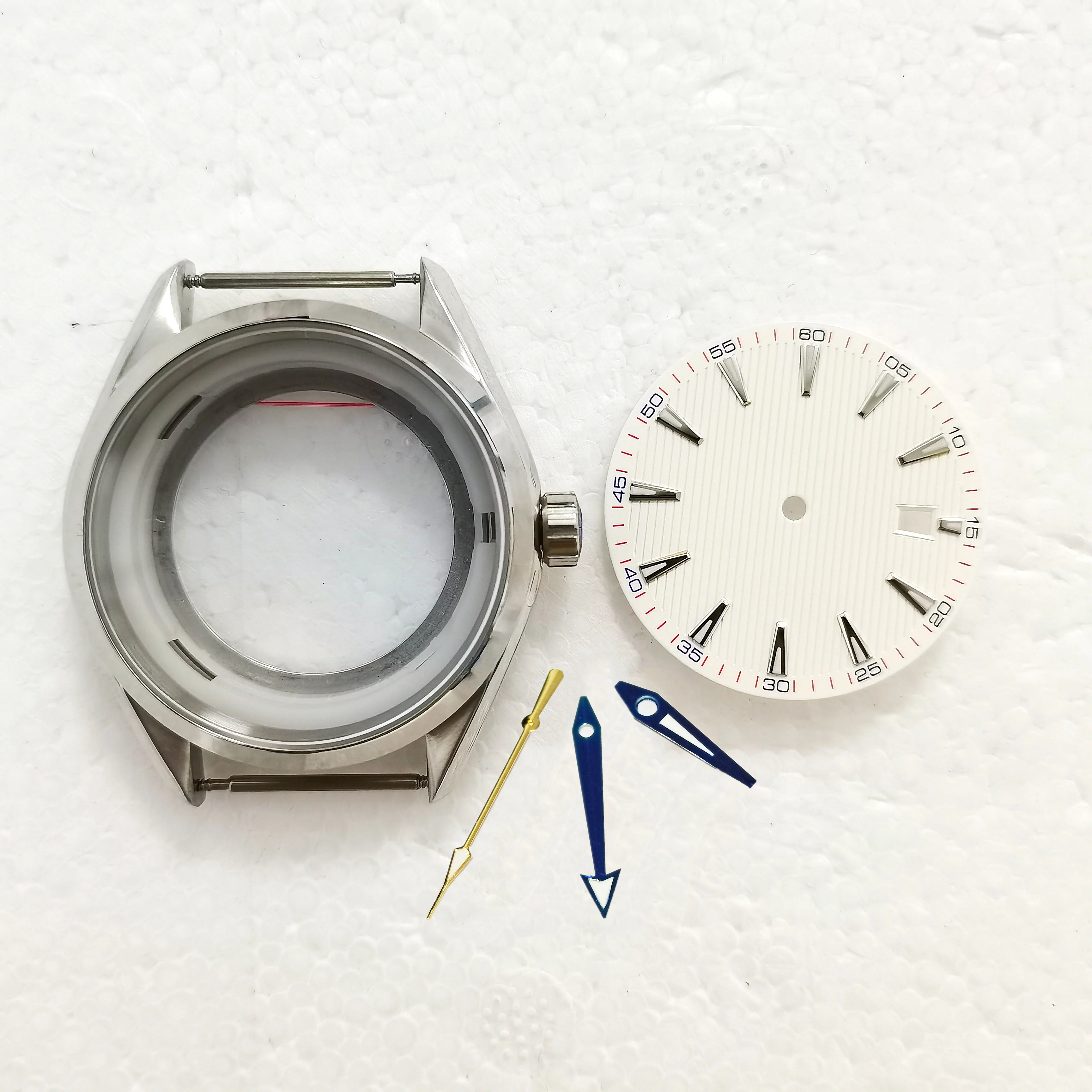 

Free Shipping 316 Stainless Steel 40MM Polishing Case White Dial And Hands Man's Watch Part Fit NH35 NH36 Automatic Movement
