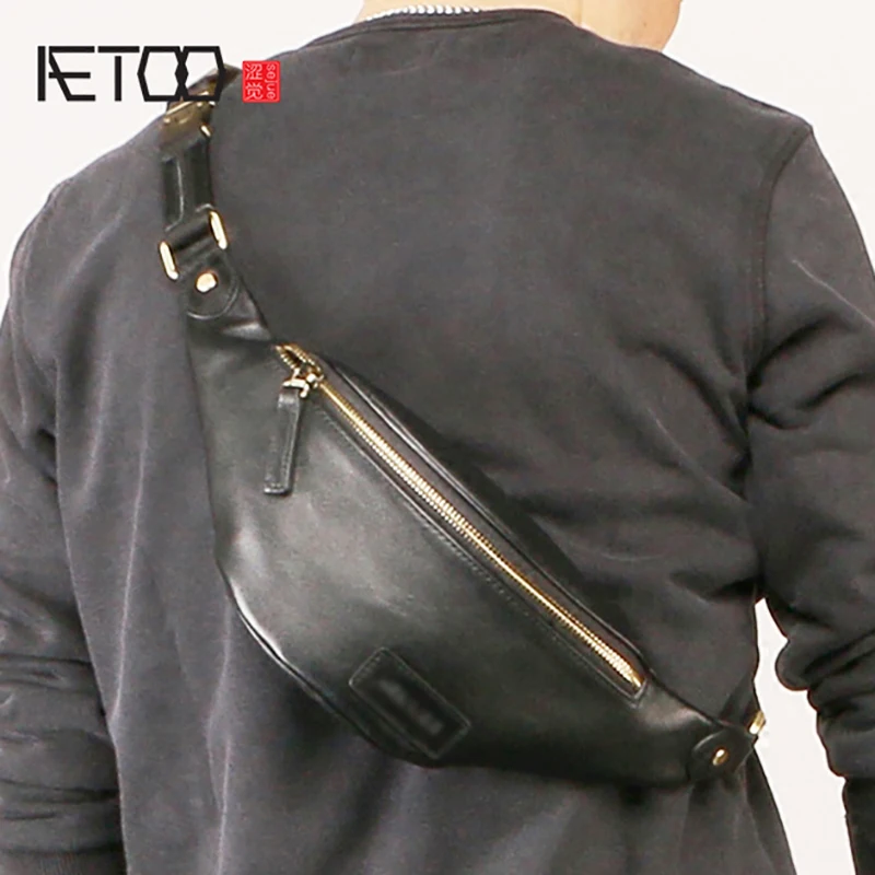 AETOO Мужская модная косая нагрудная сумка уличные спортивные повседневные мужские сумки для верховой езды