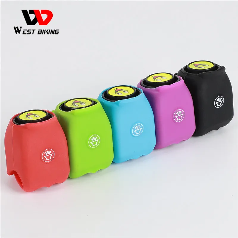 

WEST BIKING 120 dB Bicycle Electric Bell Horn Bike Handlebar Ring Silica Gel Bell Safety Waterproof Electric Horns Cycling Bells