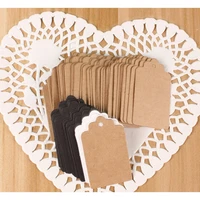 100pcs kraft gift tags scalloped wedding party paper card tag festival note diy blank price label hang tag white black