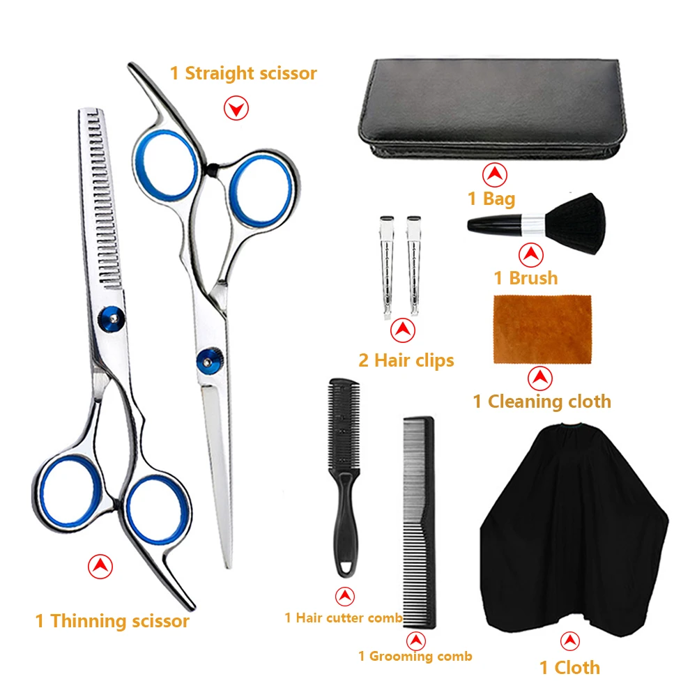 10 шт Профессиональный набор ножниц для стрижки волос уход за волосами плоские