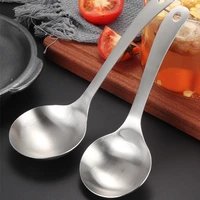 2 size stainless steel soup spoons thickening round head hotel home hot pot ladle kitchen cooking mixing scoop tableware