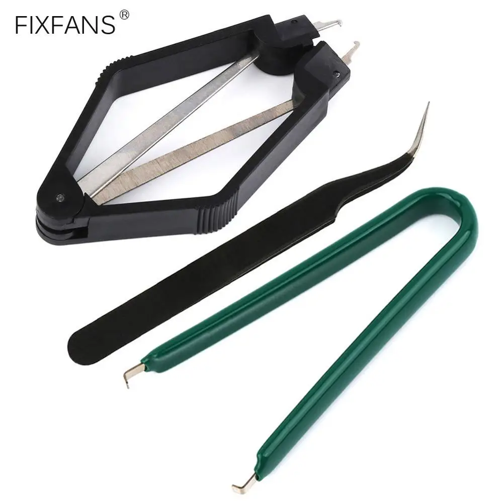 Устройство для извлечения микросхем PLCC, съемник компонентов печатной платы и U-образный экстрактор микросхем, набор инструментов для извлечения ПЗУ с пинцетом Устройство для извлечения микросхем PLCC, съемник компонентов печатной платы и U-образный экстрактор микросхем, набор инструментов для извлечения ПЗУ с пинцетом