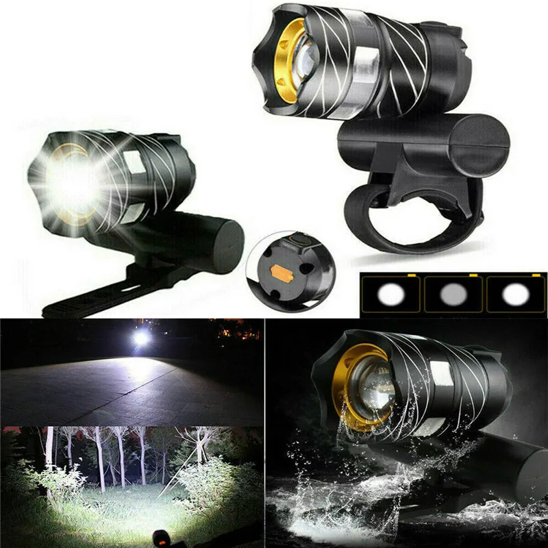 3 режима велосипедный светильник водонепроницаемый USB Перезаряжаемый