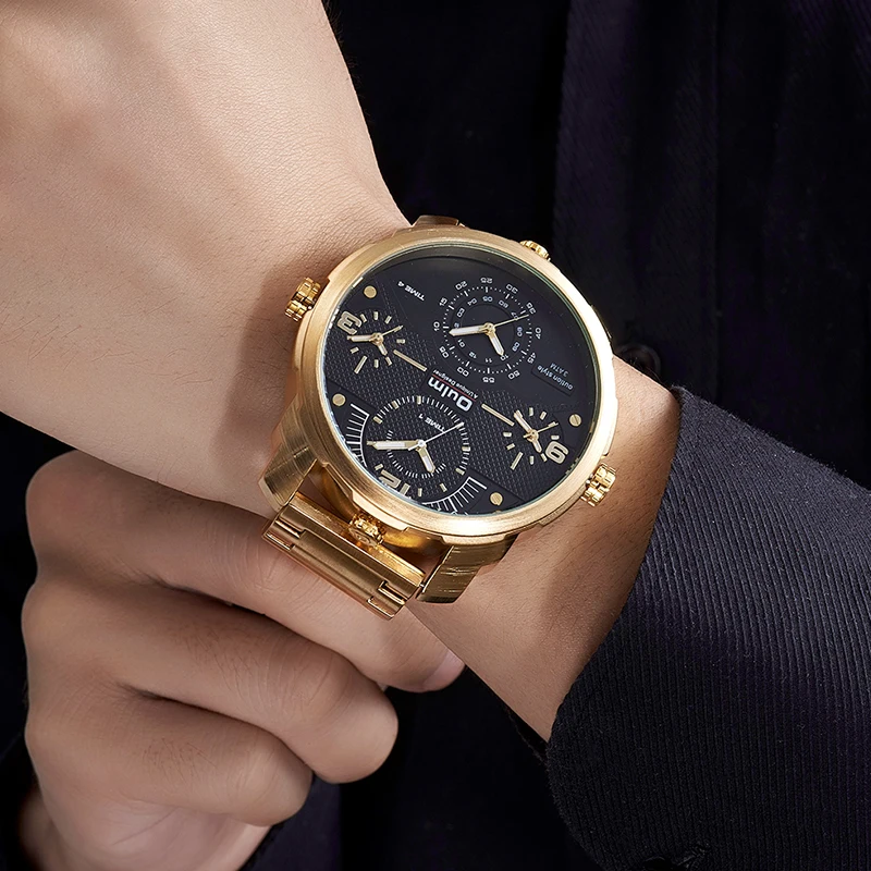 Oulm часы Лидирующий бренд Роскошные Спортивные кварцевые мужские большой размер