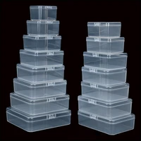 2pcs transparent storage box multipurpose clear pill subpackage game card jewelry plastic display case multi size square storage