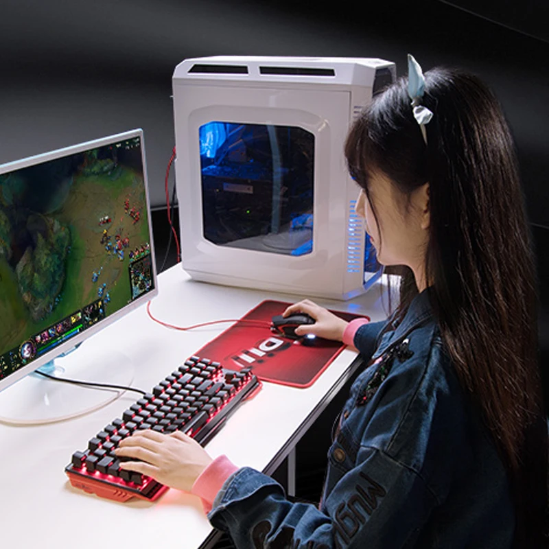 Механическая игровая клавиатура с 87 клавишами и переключателем Gateron, двойная цветная клавиша для впрыска, мультимедийные клавиши, проводная USB клавиатура для ноутбука, ПК