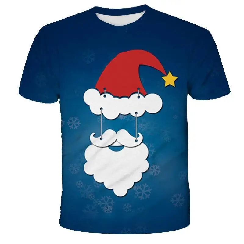 

2020 GIRL t-shirt Christmas pattern printed kids Tee shirt anime fashion Christmas gift boy children T-shirt