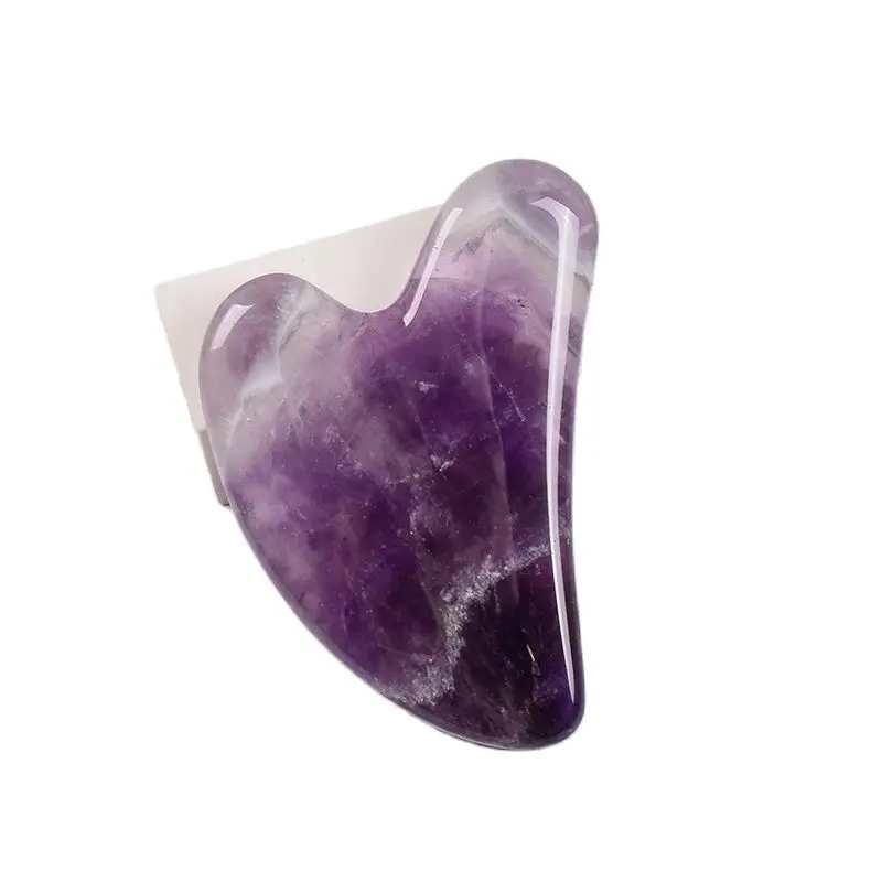 Массажный инструмент китайский традиционный для лица Gua Sha натуральный аметист