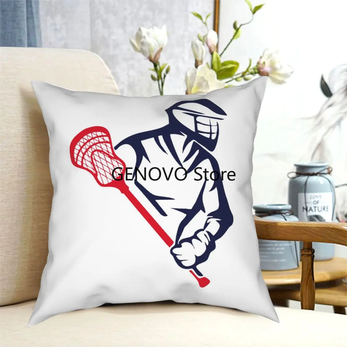 

Teen Wolf Sports Lacrosse Man Mask Square Pillow Case pillows decorative for living room Custom Cushion Covers