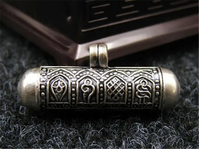 Тибетская Бриллиантовая Серебряная молитвенная коробка подвески тибетский