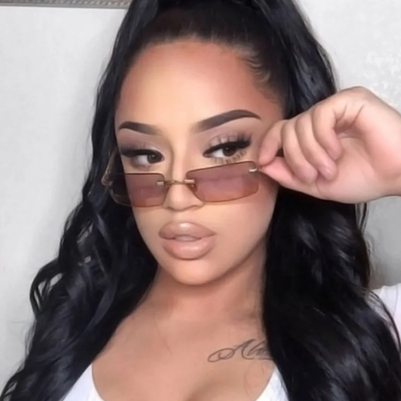 Элитный Бренд Небольшая прямоугольная солнцезащитные очки Для женщин 2021 серый