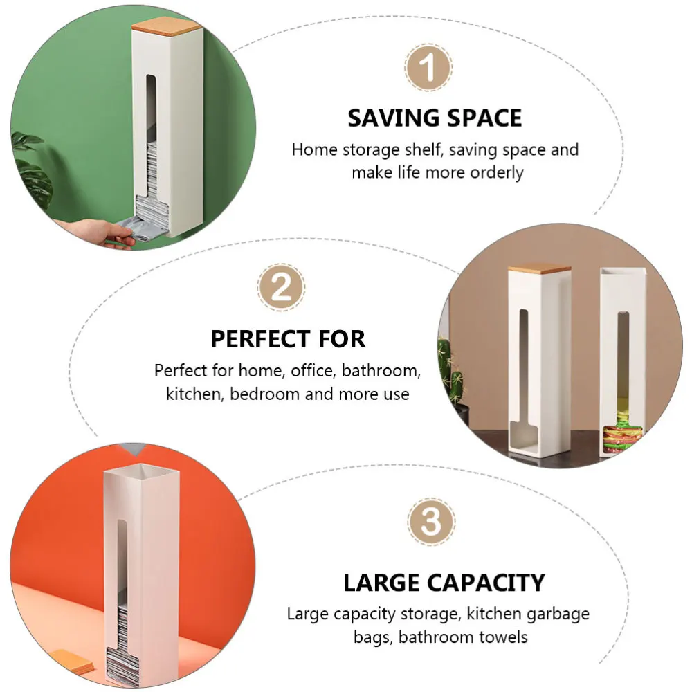 

1Pc Kitchen Garbage Bag Organizer Home Hanging Sundries Container with Lid White