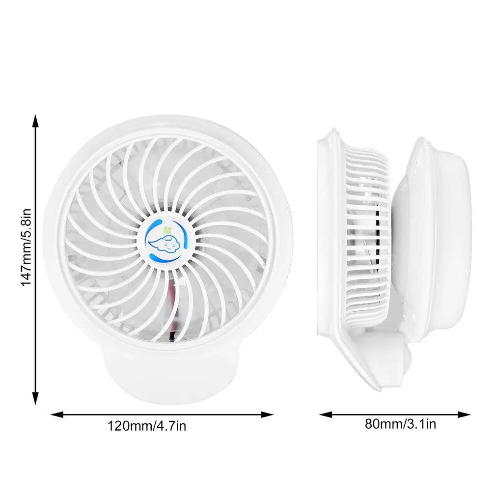 

Portable Mini 2 in 1 Fan with LED Light Rechargeable USB Power Input Cooling Cooler 360 Degree Rotation Fan Desk Table No Timing