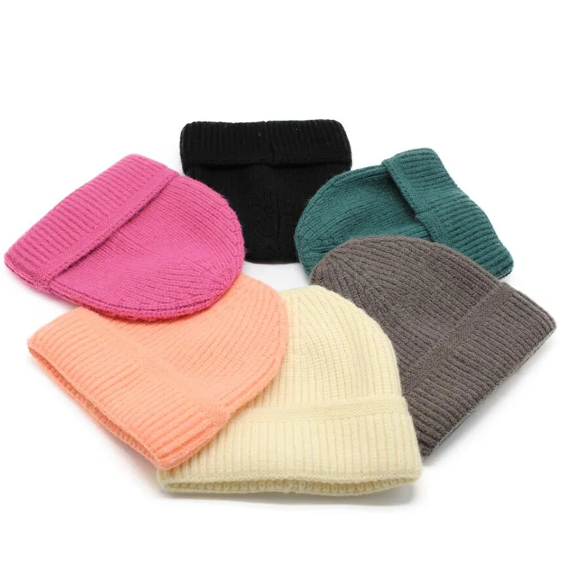 

New Winter Hat for Women men Rabbit Cashmere Knitted Beanies Thick Warm Vogue Ladies Wool Angora Hat Female Beanie Hats