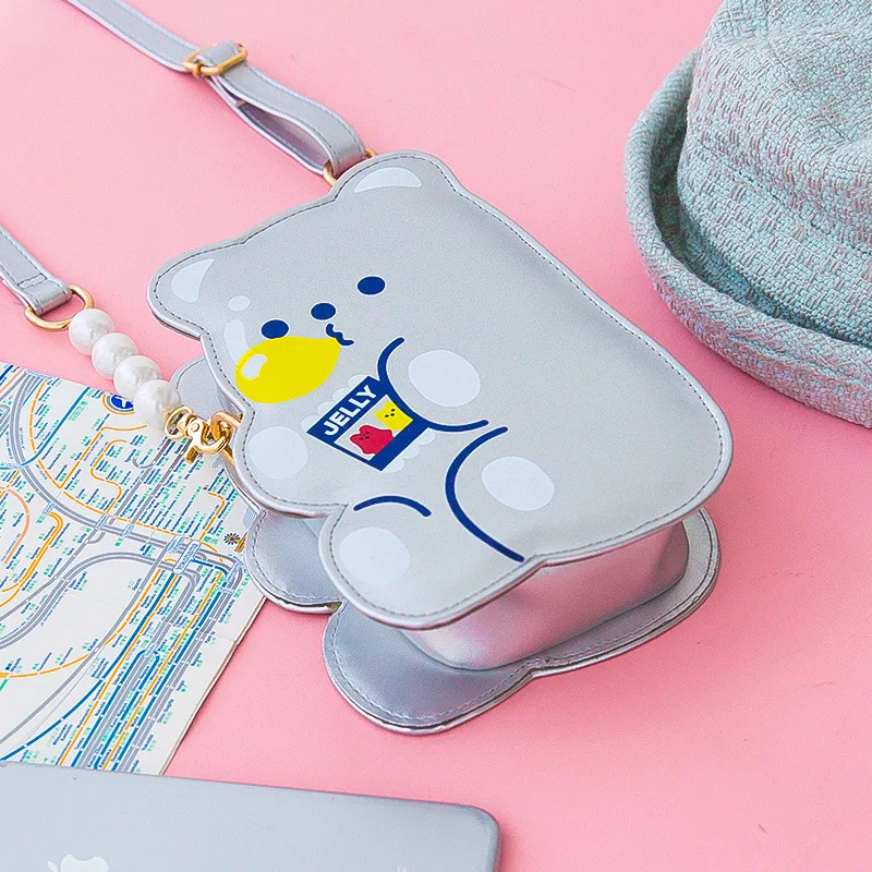 Bentoy модные жемчужные ПУ сумки через плечо мультфильм Медведь телефон сумка для