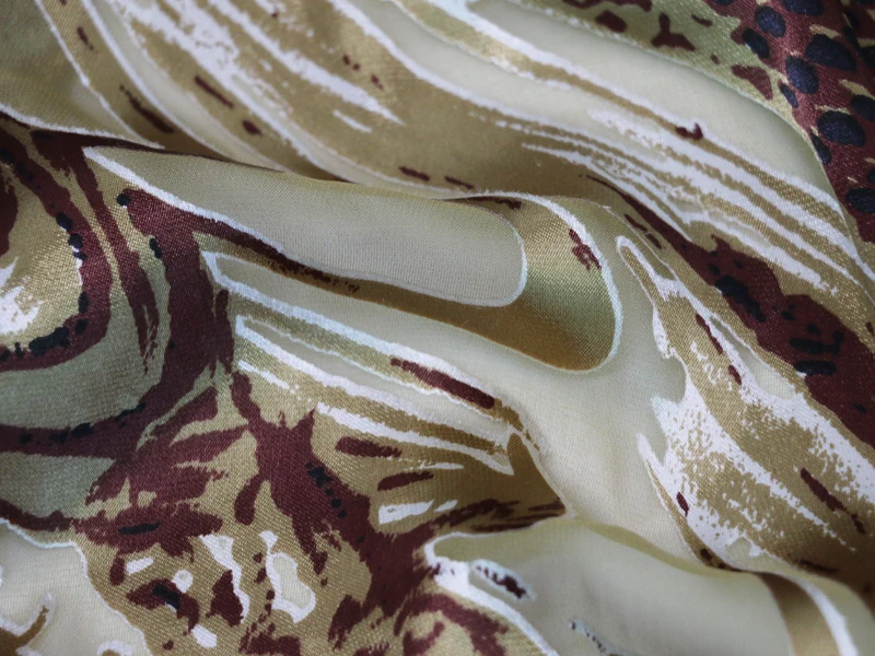 Африканские узоры шелковая ткань bornout шелковое вечернее платье марлевые