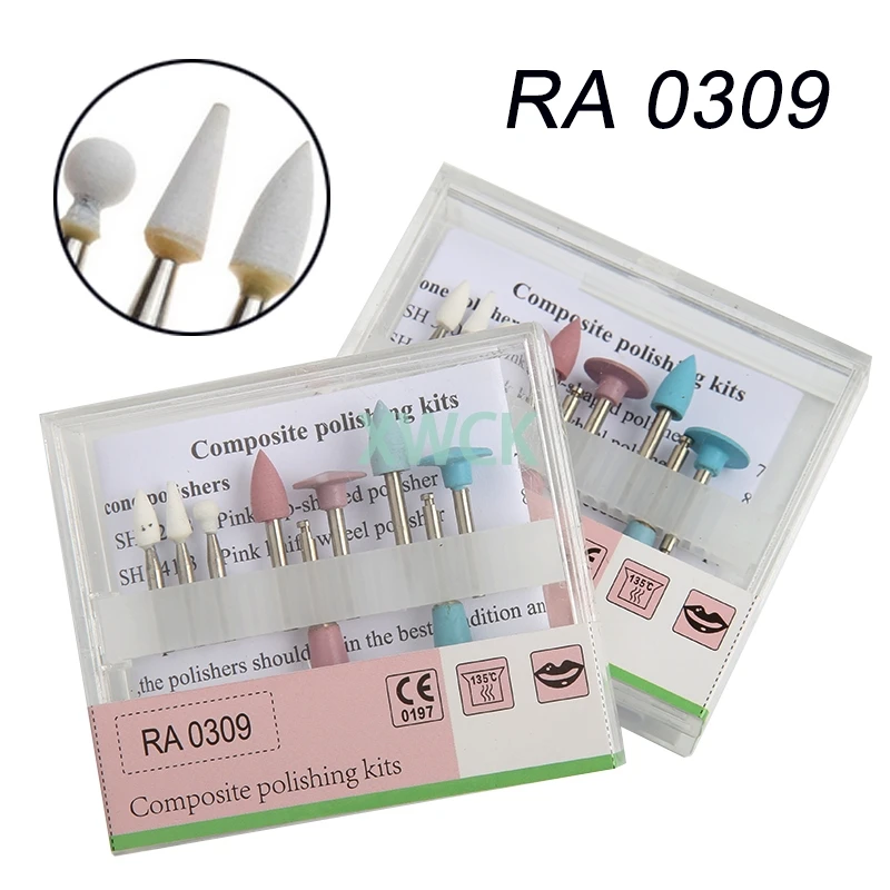 

9pcs/Box Dental Composite Polishing for Low Speed Handpiece Contra Angle Kit RA0309 Resin Sanding Polishing Set